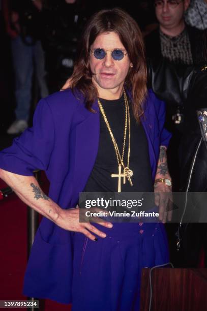 British singer and songwriter Ozzy Osbourne attends the ceremony where the original line-up of Black Sabbath is inducted into the RockWalk of Fame,...