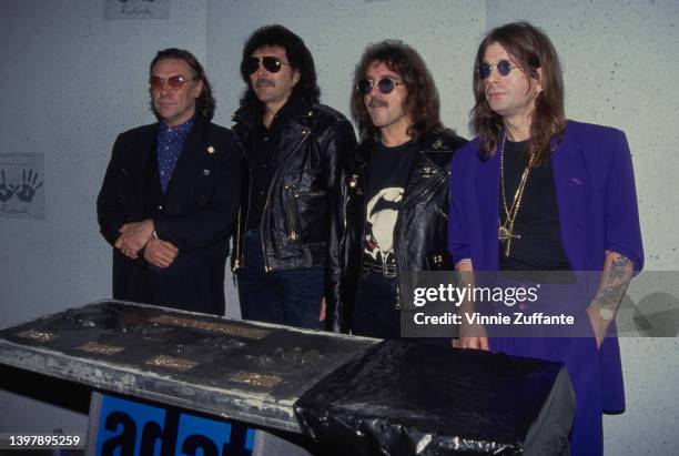 British drummer Bill Ward, British guitarist Tony Iommi, British musician and songwriter Geezer Butler, and British singer and songwriter Ozzy...