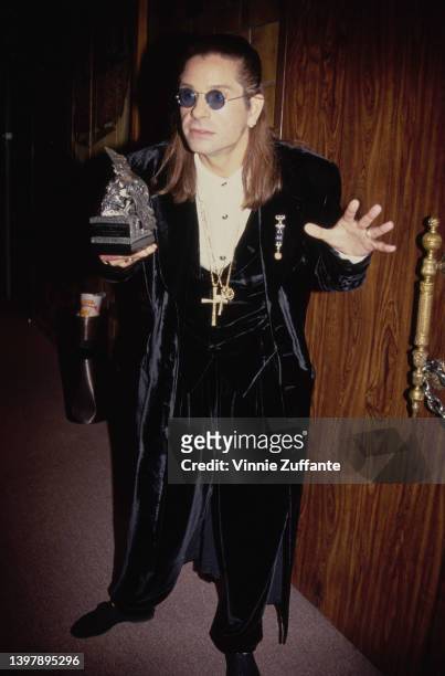 British singer and songwriter Ozzy Osbourne attends the 1991 Foundation Awards, held at the Los Angeles Airport Marriott, at Los Angeles...