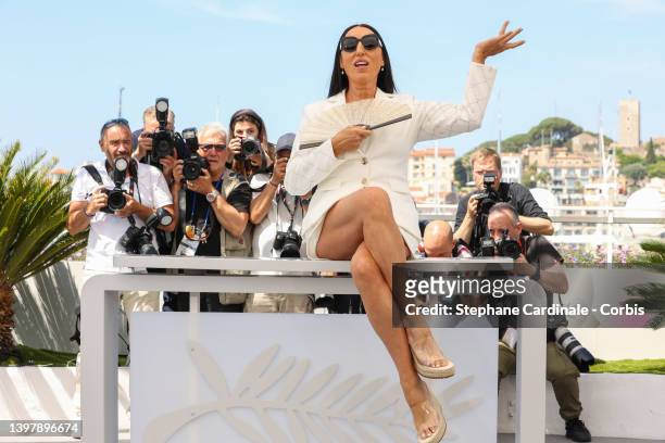 Rossy de Palma attends the photocall of the jury of the "Camera D'Or" section during the 75th annual Cannes film festival at Palais des Festivals on...