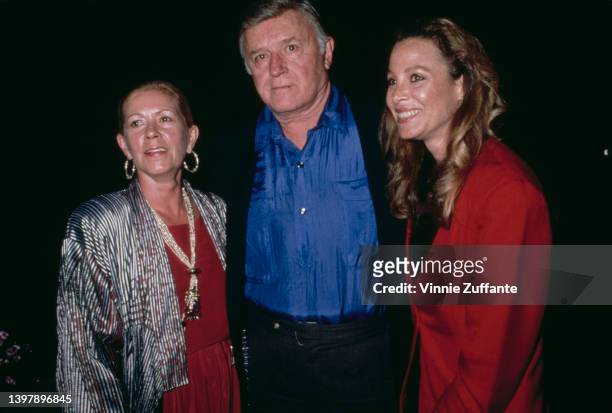 American actor Rod Steiger and his wife, American singer Paula Elliis attend a private viewing party, hosted by Michael Ovitz, of the ABC television...