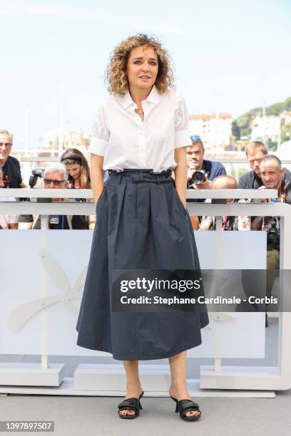 Valeria Golino attends the photocall of the jury of the "Un Certain Regard" section during the 75th annual Cannes film festival at Palais des...