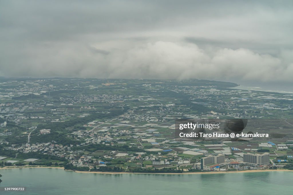 Itoman Itoman City In Okinawa Of Japan Aerial View From Airplane High-Res ...