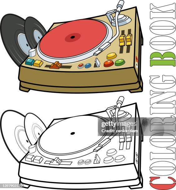 dj set - dj drawing stock illustrations