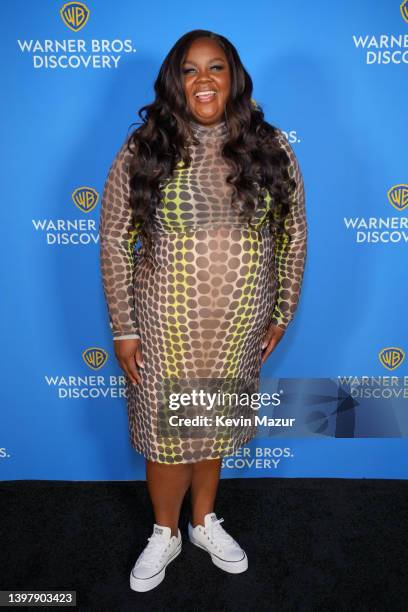 Nicole Byer, Wipeout on TBS attends the Warner Bros. Discovery Upfront 2022 arrivals on the red carpet at The Theater at Madison Square Garden on May...