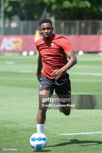 Roma player Amadou Diawara during training session at Centro Sportivo Fulvio Bernardini on May 18, 2022 in Rome, Italy.