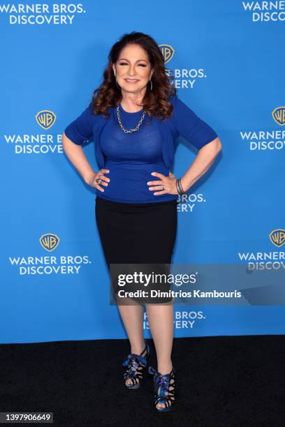 Gloria Estefan, Father of the Bride 3 on HBO Max attends the Warner Bros. Discovery Upfront 2022 arrivals on the red carpet at The Theater at Madison...