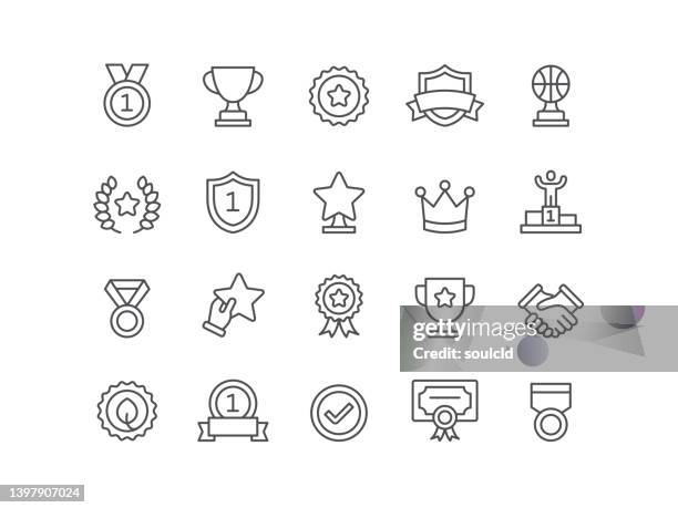 awards icons - achievement icons stock illustrations