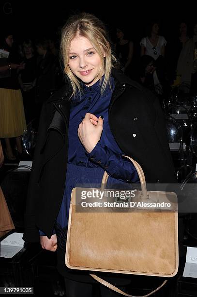 Chloe Grace Moretz attends the runway at the Sportmax Autumn/Winter 2012/2013 fashion show as part of Milan Womenswear Fashion Week on February 25,...