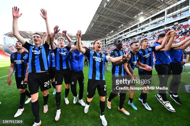 Club Brugge celebrates the title of champion after winning the Jupiler Pro League Champions play-off match between Royal Antwerp FC and Club Brugge...