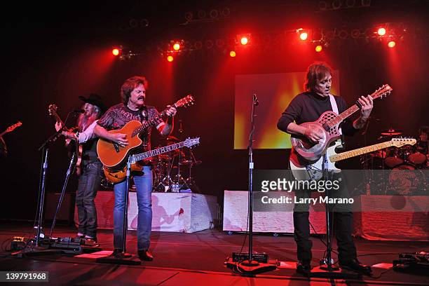 Patrick Simmons and Tom Johnston of the Doobie Brothers perform at Hard Rock Live! in the Seminole Hard Rock Hotel & Casino on February 24, 2012 in...