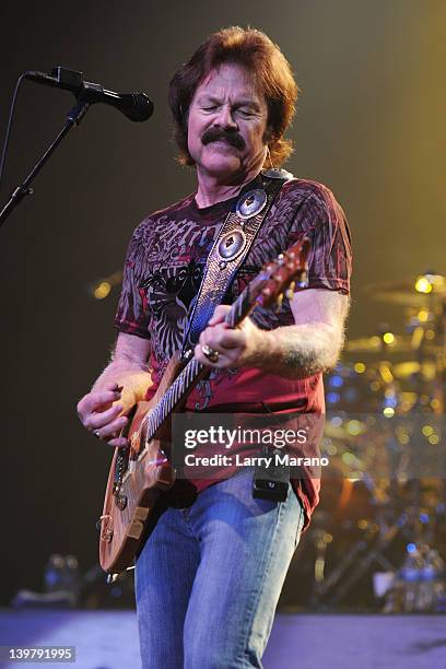 Tom Johnston of the Doobie Brothers performs at Hard Rock Live! in the Seminole Hard Rock Hotel & Casino on February 24, 2012 in Hollywood, Florida.