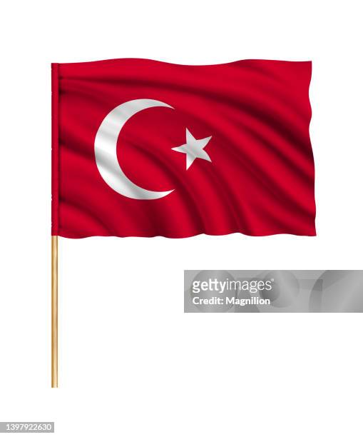 ilustraciones, imágenes clip art, dibujos animados e iconos de stock de bandera de turquía, bandera turca - bandera turca