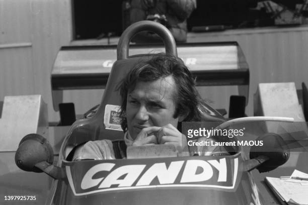Jean-Pierre Jarier au au volant de sa '	Tyrrell-Ford' lors du Grand Prix de Formule 1 du Canada, le 28 septembre 1980, à Montréal.