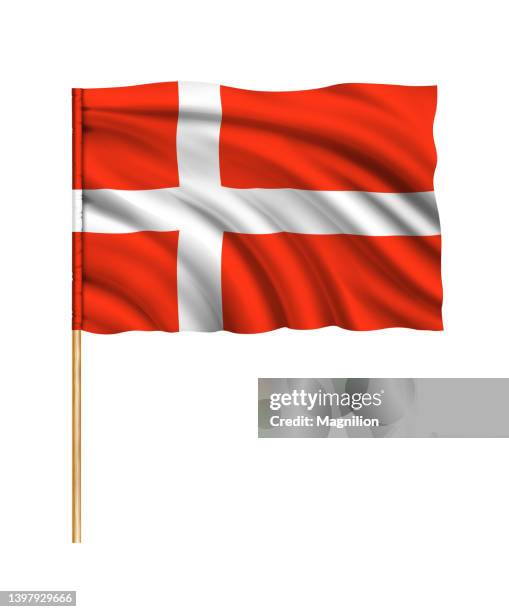 flagge von dänemark - denmark stock-grafiken, -clipart, -cartoons und -symbole