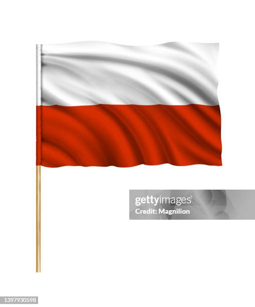 flag of poland - slow mo stock illustrations