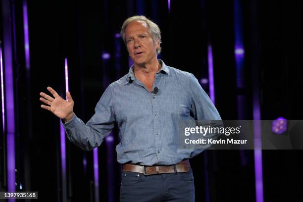 Mike Rowe, Dirty Jobs on Discovery Channel speaks onstage during the Warner Bros. Discovery Upfront 2022 show at The Theater at Madison Square Garden...