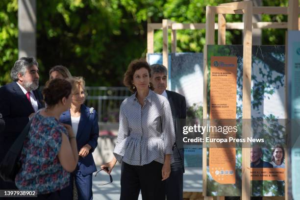 Unesco Director-General Audrey Azoulay ; Spain's ambassador to Unesco, Jose Manuel Rodriguez Uribes , and the president of the Abertis Foundation,...