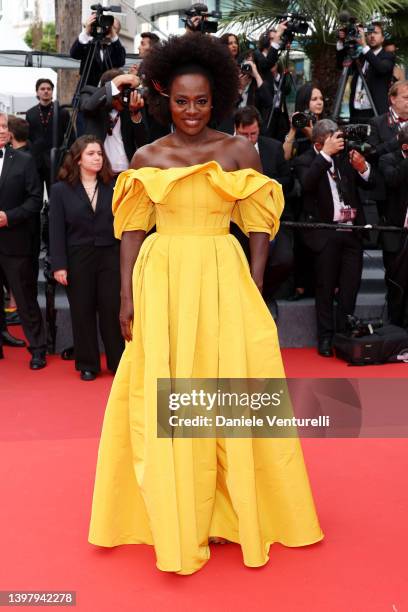 Viola Davis attends the screening of "Top Gun: Maverick" during the 75th annual Cannes film festival at Palais des Festivals on May 18, 2022 in...