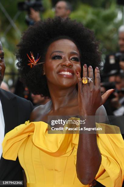 Viola Davis attends the screening of "Top Gun: Maverick" during the 75th annual Cannes film festival at Palais des Festivals on May 18, 2022 in...