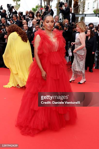 Katerina Graham attends the screening of "Top Gun: Maverick" during the 75th annual Cannes film festival at Palais des Festivals on May 18, 2022 in...