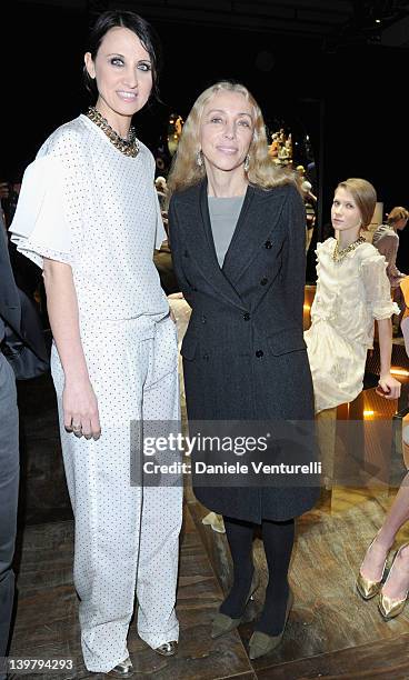 Alessandra Facchinetti and Vogue Italy Editor, Franca Sozzani attend Uniqueness: Pinko & Alessandra Facchinetti presentation during Milan Womenswear...