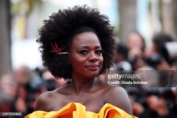 Viola Davis attends the screening of "Top Gun: Maverick" during the 75th annual Cannes film festival at Palais des Festivals on May 18, 2022 in...