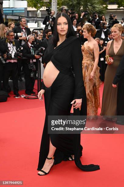 Adriana Lima attends the screening of "Top Gun: Maverick" during the 75th annual Cannes film festival at Palais des Festivals on May 18, 2022 in...