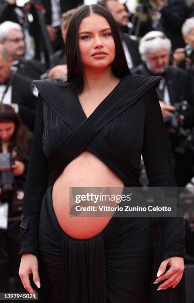 Adriana Lima attends the screening of "Top Gun: Maverick" during the 75th annual Cannes film festival at Palais des Festivals on May 18, 2022 in...