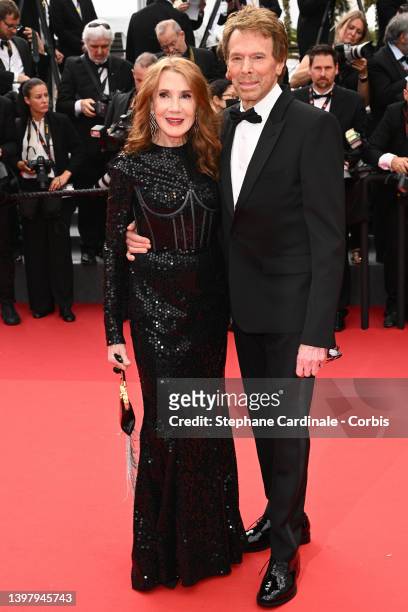Linda Bruckheimer and Jerry Bruckheimer attend the screening of "Top Gun: Maverick" during the 75th annual Cannes film festival at Palais des...