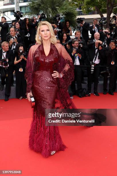 Veronica Ferres attends the screening of "Top Gun: Maverick" during the 75th annual Cannes film festival at Palais des Festivals on May 18, 2022 in...