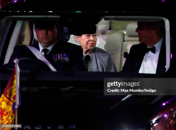 Queen Elizabeth II departs after attending the 'A Gallop Through History' performance, part of the official celebrations for Queen Elizabeth II's...