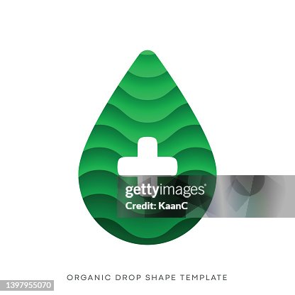 Drop Form Shape Organic Drop Shape Template Abstract Green Color Drop Shape Vector ...