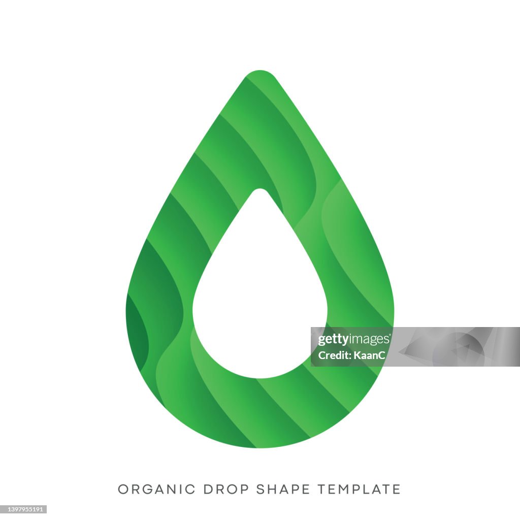 Drop Form Shape Organic Drop Shape Template Abstract Green Color Drop Shape Vector ...