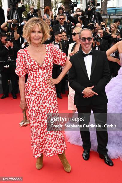 Clémentine Célarié attends the screening of "Top Gun: Maverick" during the 75th annual Cannes film festival at Palais des Festivals on May 18, 2022...