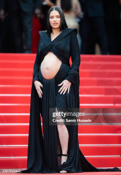 Adriana Lima attends the screening of "Top Gun: Maverick" during the 75th annual Cannes film festival at Palais des Festivals on May 18, 2022 in...