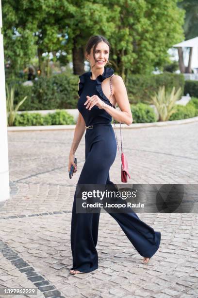 Nina Dobrev is seen during the 75th annual Cannes film festival at on May 18, 2022 in Cannes, France.