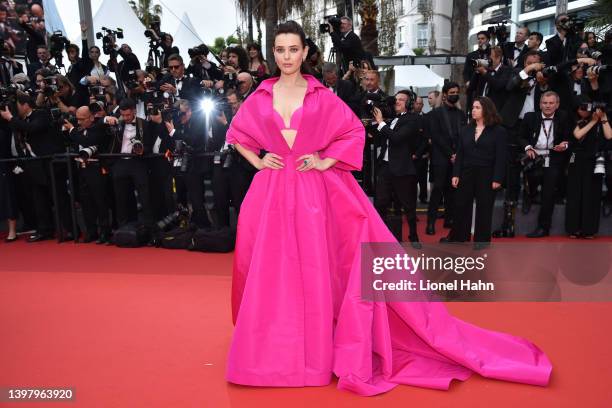 Katherine Langford attends the screening of "Top Gun: Maverick" during the 75th annual Cannes film festival at Palais des Festivals on May 18, 2022...