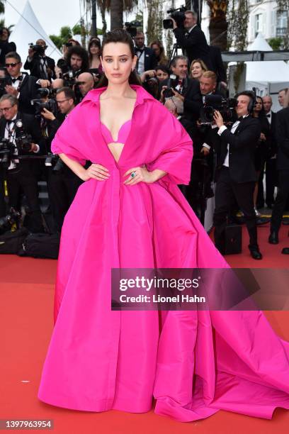 Katherine Langford attends the screening of "Top Gun: Maverick" during the 75th annual Cannes film festival at Palais des Festivals on May 18, 2022...