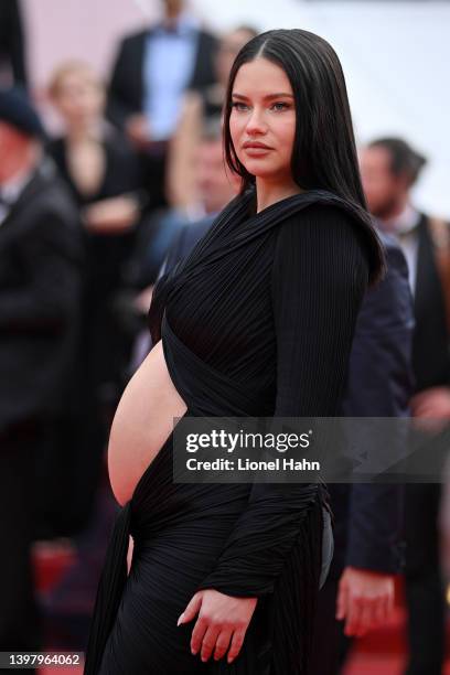 Adriana Lima attends the screening of "Top Gun: Maverick" during the 75th annual Cannes film festival at Palais des Festivals on May 18, 2022 in...