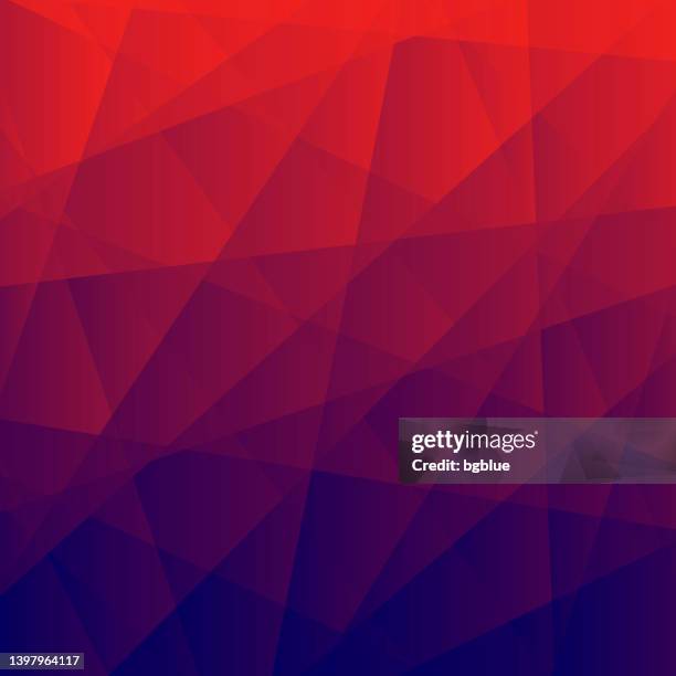 bildbanksillustrationer, clip art samt tecknat material och ikoner med abstract geometric background - polygonal mosaic with red gradient - blue background abstract