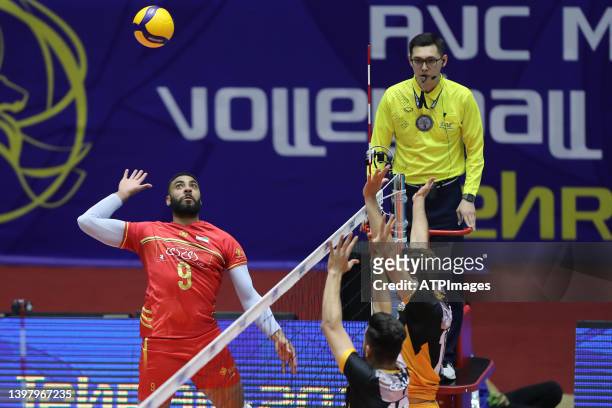 Earvin N'Gapeth of Paykan in action during Asian Men's Club Volleyball Championship between Paykan V Erbil Sport Club on May 18, 2022 in Tehran, Iran.