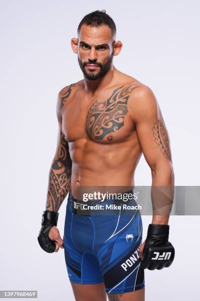 Santiago Ponzinibbio poses for a portrait during a UFC photo session on May 18, 2022 in Las Vegas, Nevada.