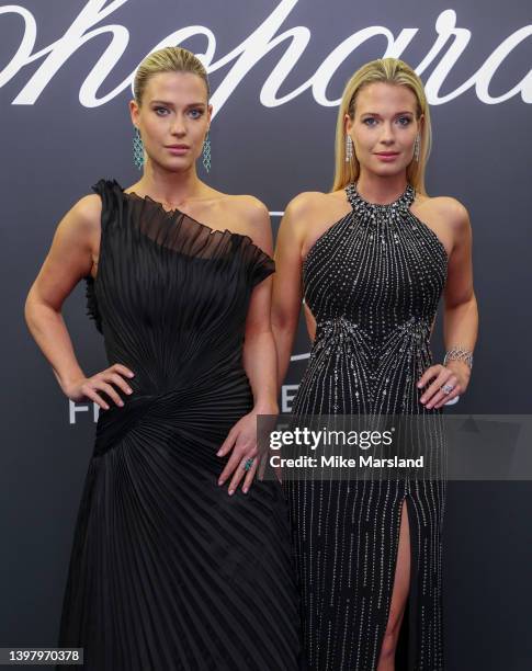 Lady Amelia Spencer and Lady Elisa Spencer attend the Chopard "Gentleman's Evening" during the 75th annual Cannes film festival at Rooftop Hotel...