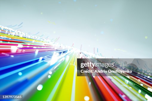 Abstract Multi Colored Striped Ramp Moving Up High-Res Stock Photo ...