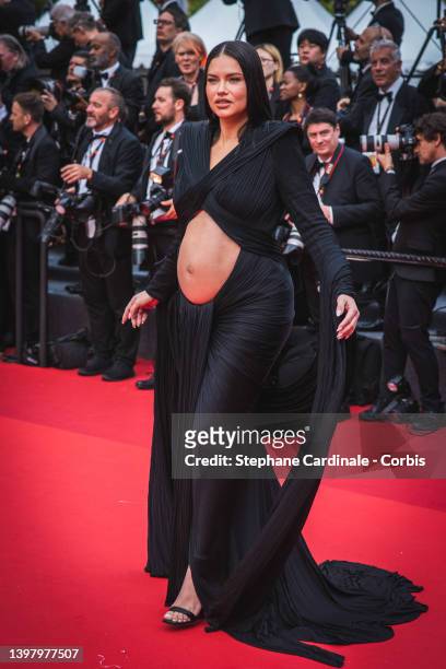 Adriana Lima attends the screening of "Top Gun: Maverick" during the 75th annual Cannes film festival at Palais des Festivals on May 18, 2022 in...