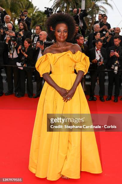 Viola Davis attends the screening of "Top Gun: Maverick" during the 75th annual Cannes film festival at Palais des Festivals on May 18, 2022 in...