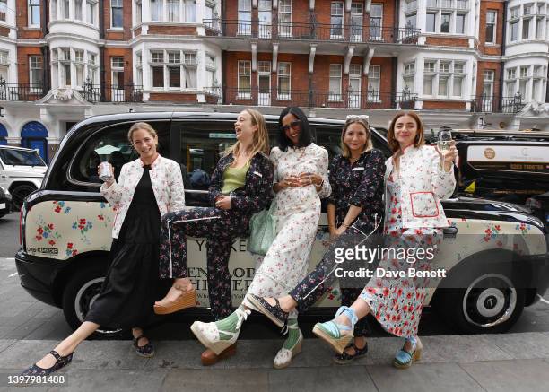 Africa Chilvers, Amelia Windsor, Zeena Shah, Gemma Chilvers and Kerry Walker attend Yolke x Penelope Chilvers SS22 collaboration launch party at the...