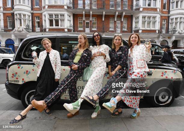 Africa Chilvers, Amelia Windsor, Zeena Shah, Gemma Chilvers and Kerry Walker attend Yolke x Penelope Chilvers SS22 collaboration launch party at the...
