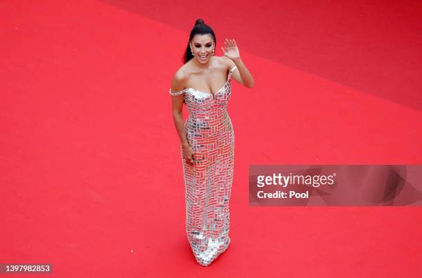 Eva Longoria attends the screening of "Top Gun: Maverick" during the 75th annual Cannes film festival at Palais des Festivals on May 18, 2022 in...